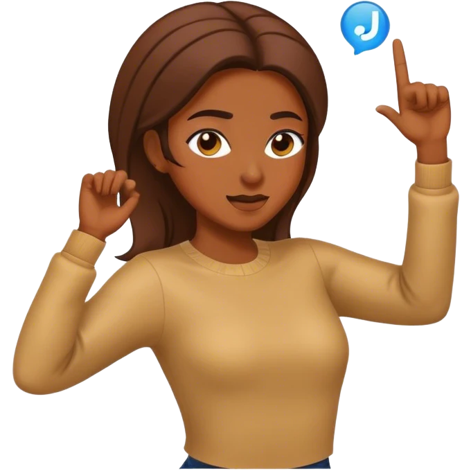 woman dabbing emoji