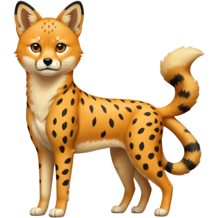 Cheetah-serval-shiba-inu-hybrid, full body emoji
