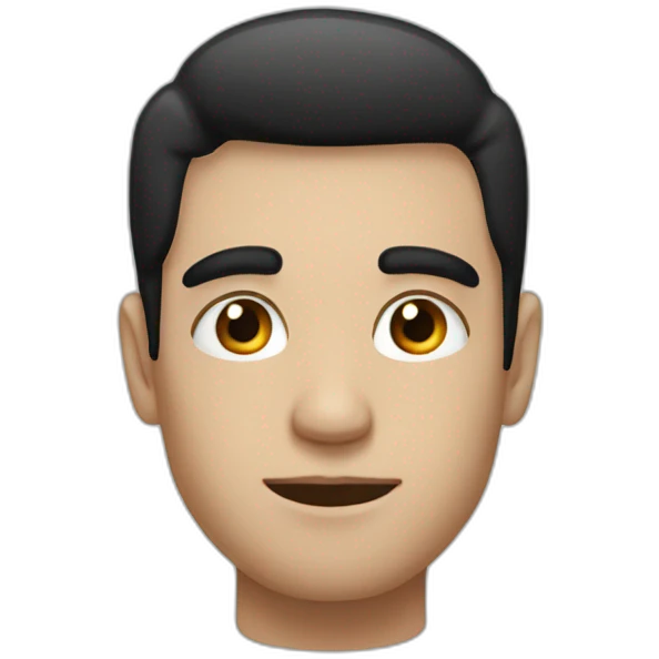 guy with black hair and eye emoji