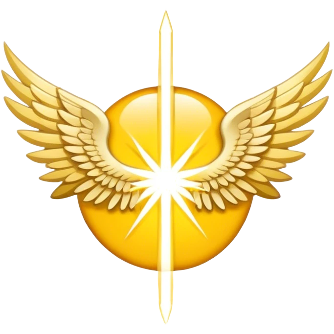 wings emblem holy light yellow emoji