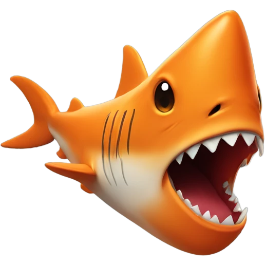 Orange shark with a muscular body emoji