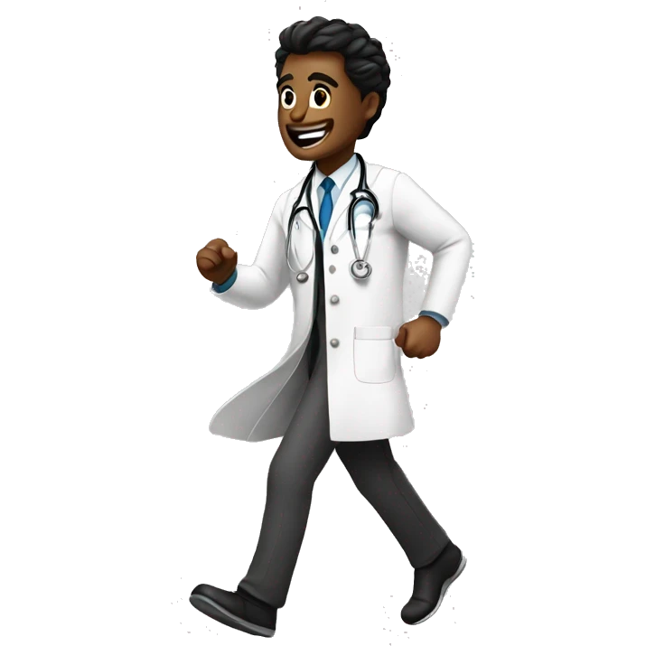 doctor running to the right black and white emoji