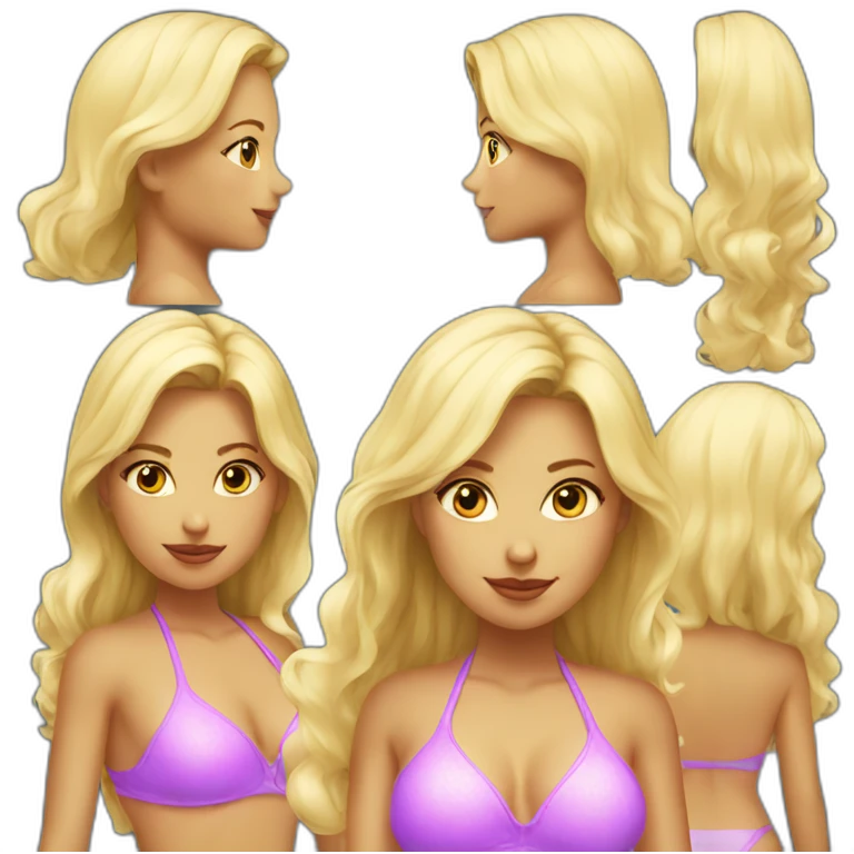 blonde sexy chic in swimsuit emoji