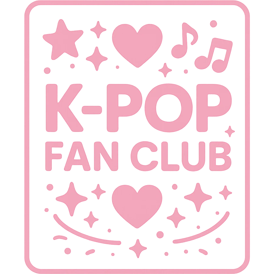 pink kpop fan club card, cute and trendy emoji