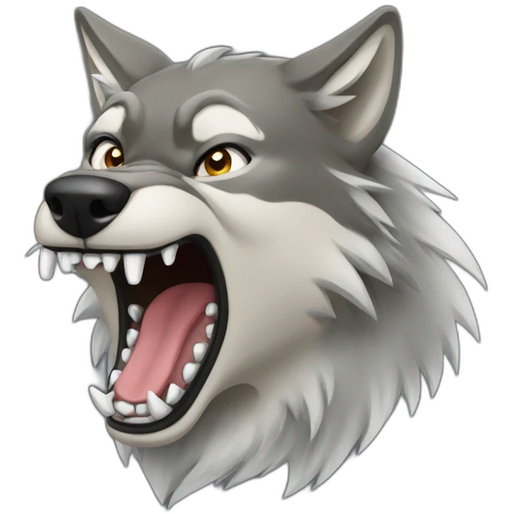 female wolf growling emoji