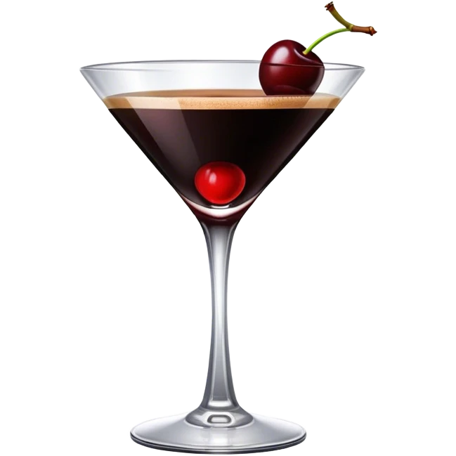 Cherry espresso martini with one red cherry emoji