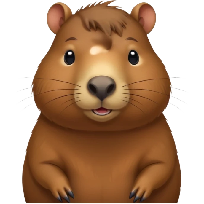 capybara, simple, friendly expression emoji