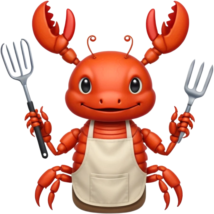 Crayfish cooking a bbq emoji