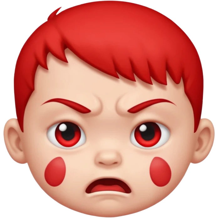a baby red angry face  emoji