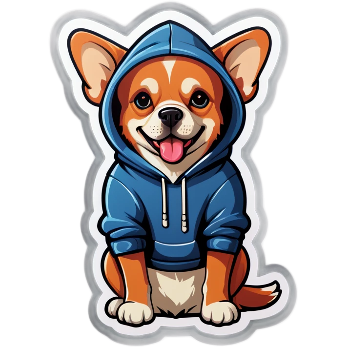Dog with a hoodie emoji