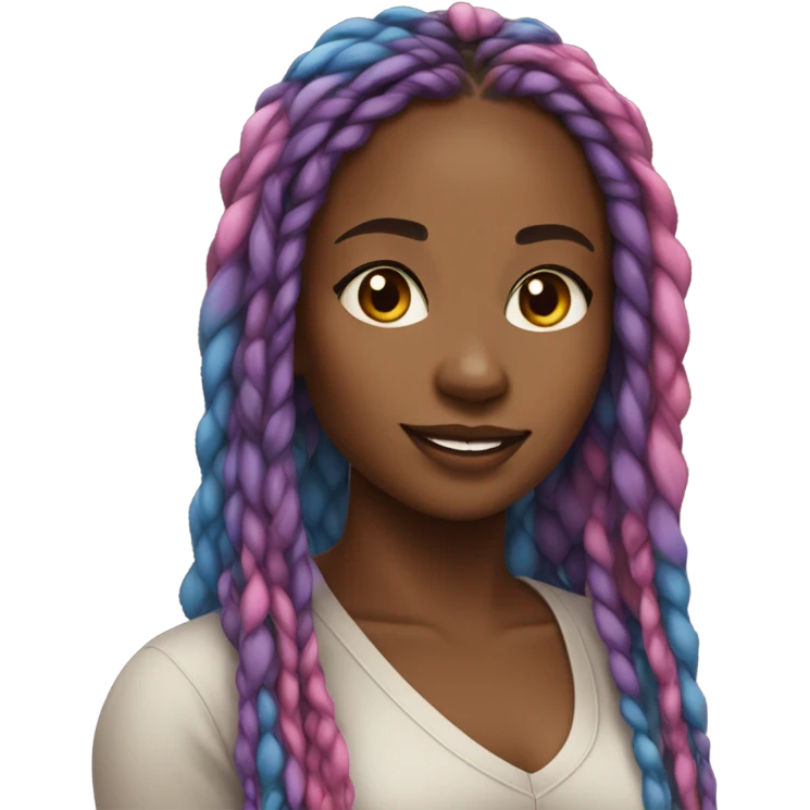 black woman with box braids emoji