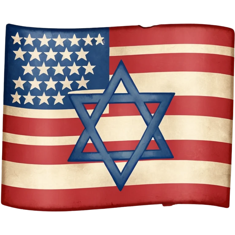 United States flag with a swastika symbol and star of david symbol on the flag emoji
