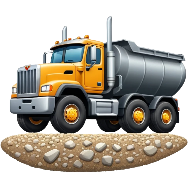 18 wheeler dumping rocks emoji