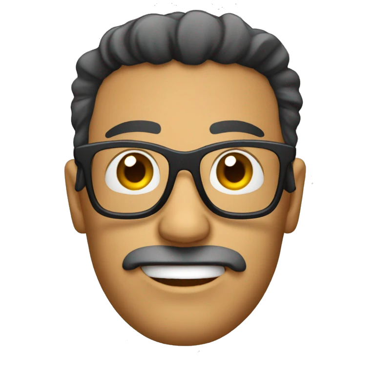 hombre gordo con gafas emoji