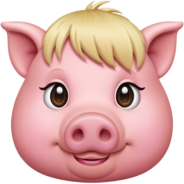 pig with blonde fringe emoji