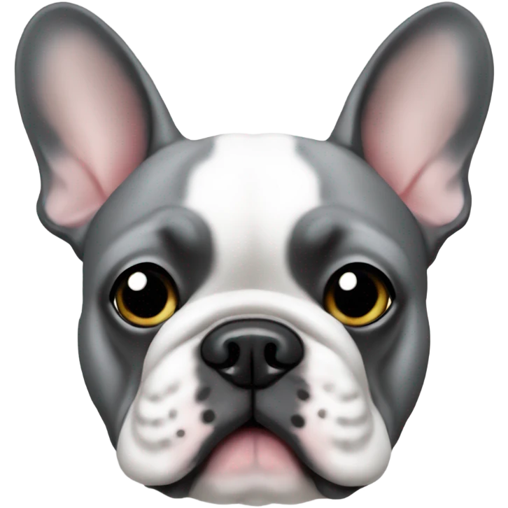 Gray French Bulldog christmas emoji