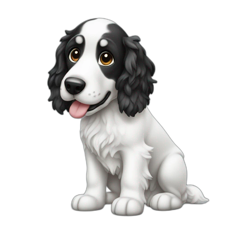 un perro cocker blanco y negro emoji