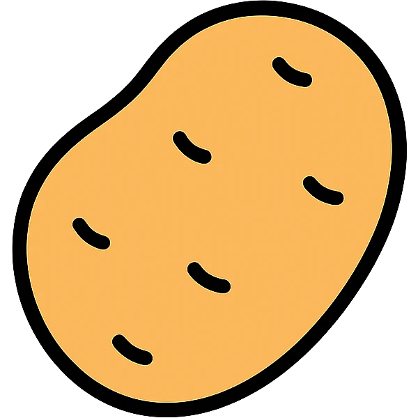 color outline icon of a potato emoji