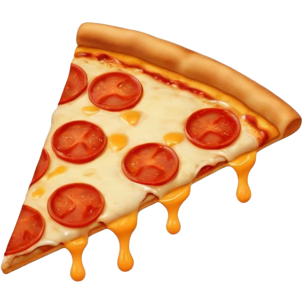 slice of pizza with muscular arms, shiny and rounded, expressive face, emoji style emoji