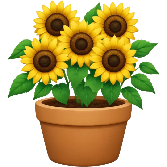 sun flowers in a clay pot emoji
