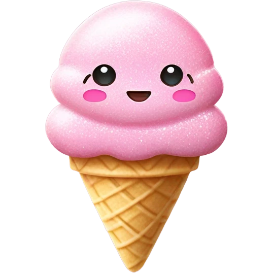 Pink mochi ice cream with glitter  emoji