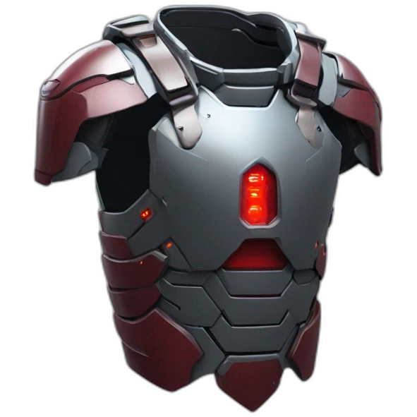 futuristic Autonomous Combat armored colored crimson breastplate emoji