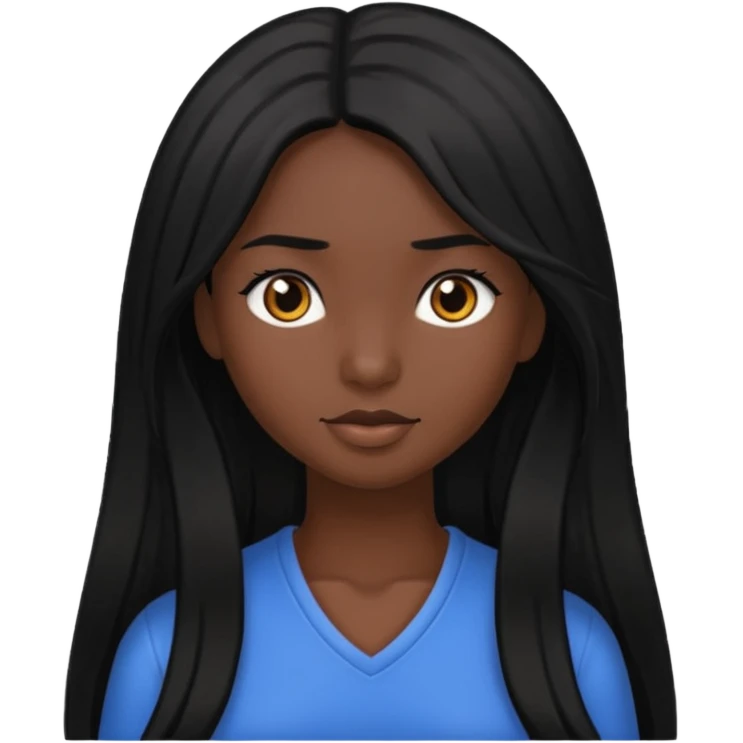 Morena long with long black hair  emoji