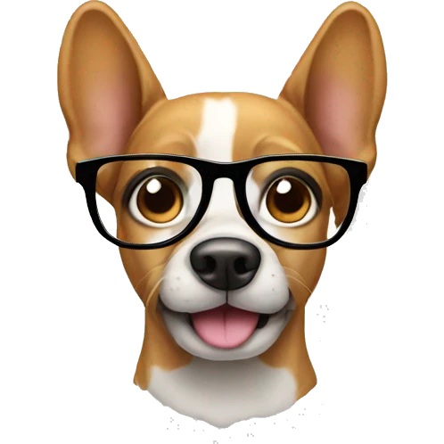 Dog with glasses emoji