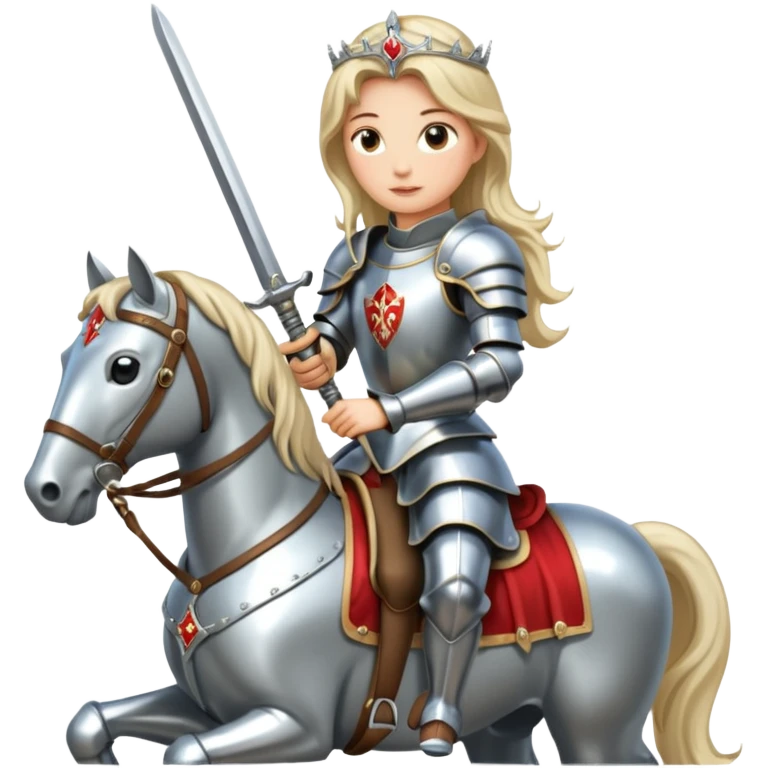Renaissance princess knight on horse emoji