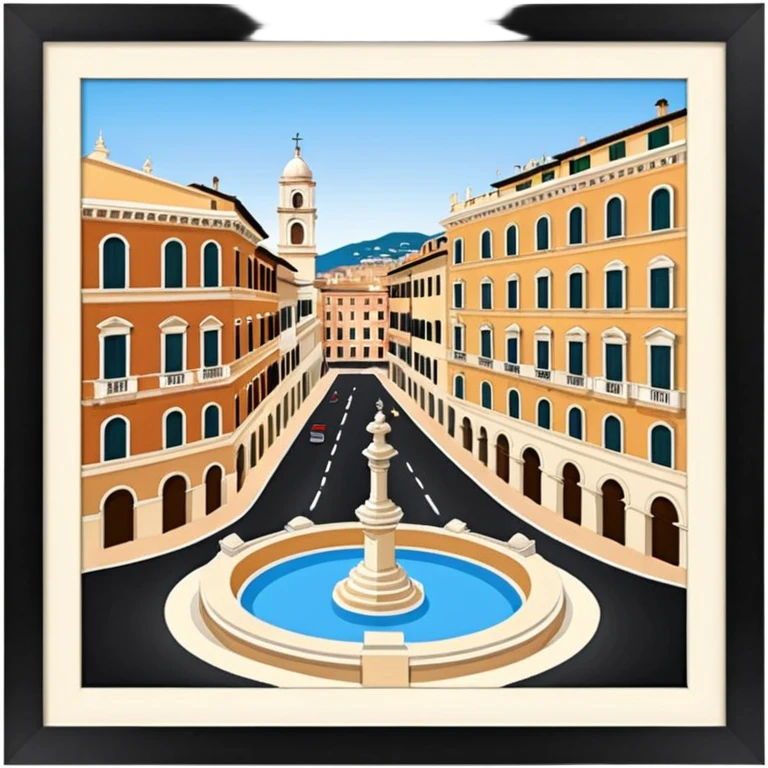 piazza di spagna view from up above
no square style no frame png style 
no squared only building 4k detailed image emoji