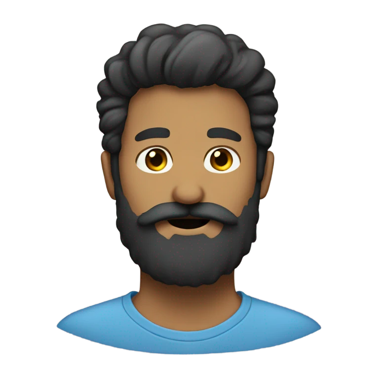 Only beard and mustache no face emoji