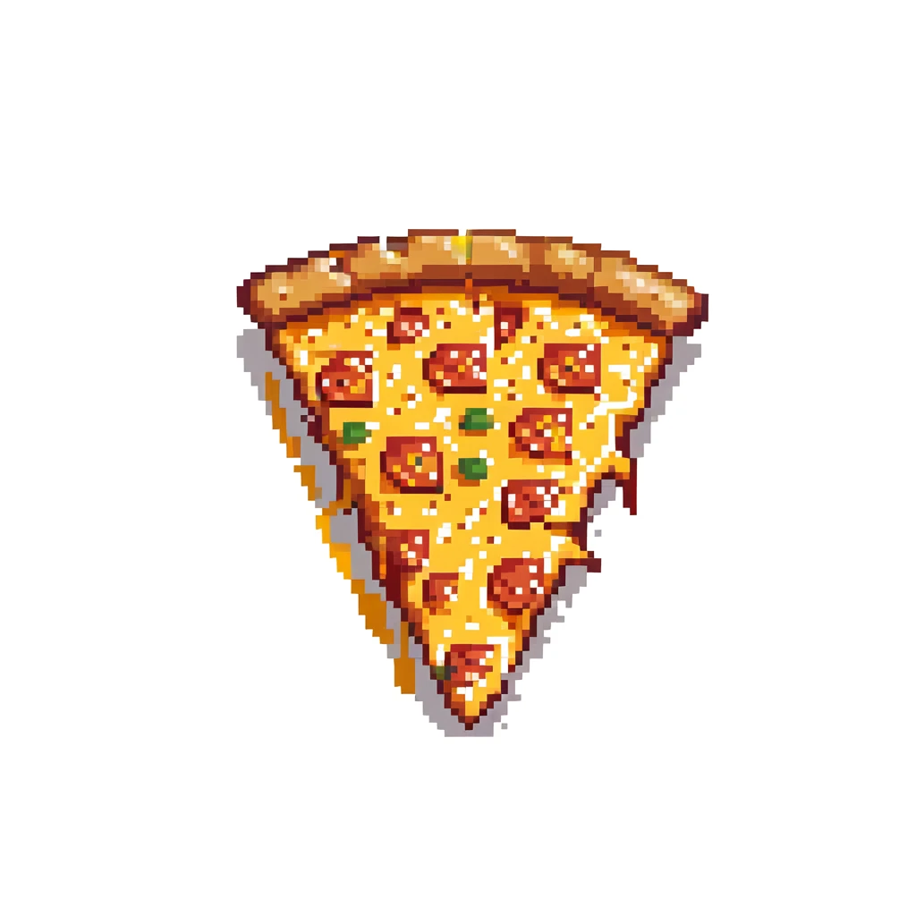 cheesy pizza slice with pepperoni emoji