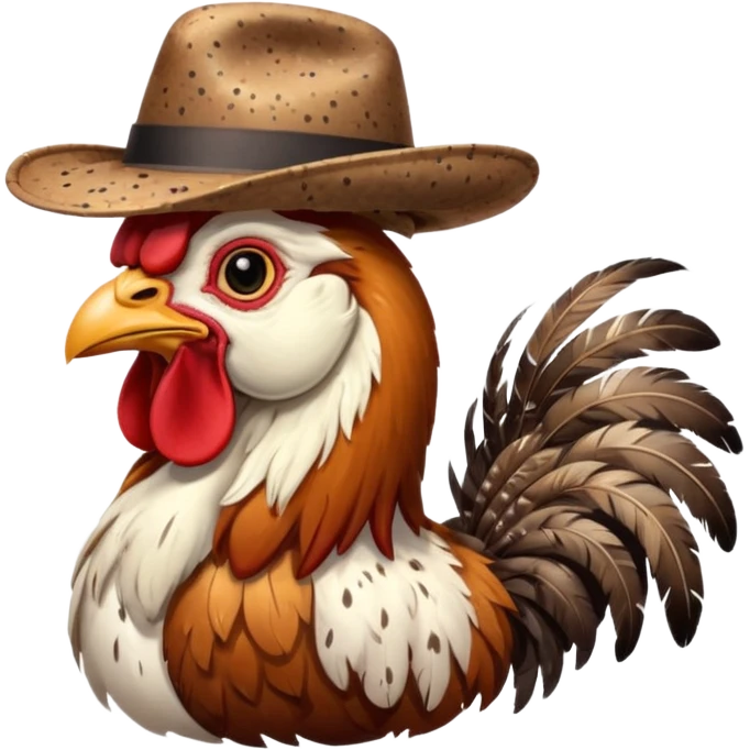 rooster wearing flat hat emoji