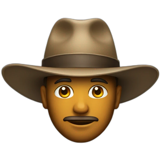 Men with a big hat emoji