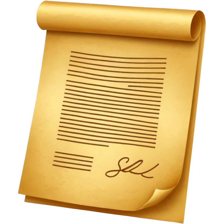 Premium contract golden paper signed sealed emoji