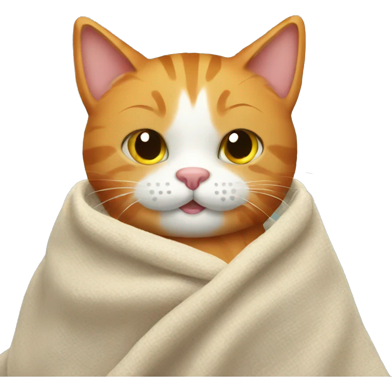 ginger cat with blanket emoji