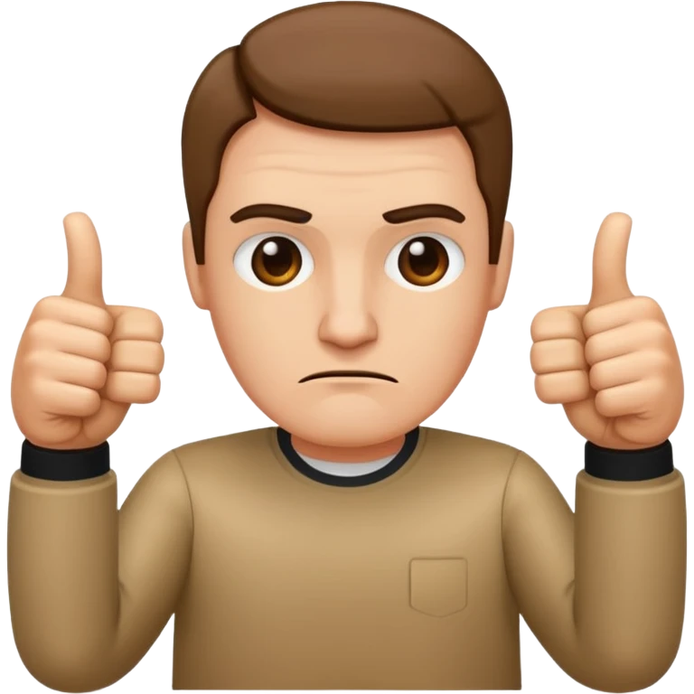 Straight face with 2 thumbs down emoji