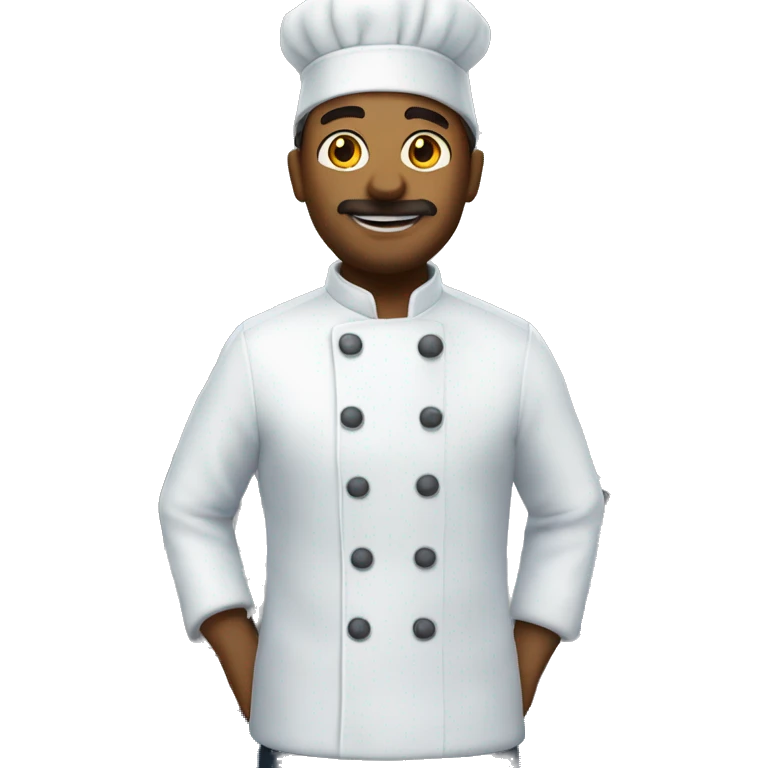 chefe de cozinha com roupa na cor azul emoji