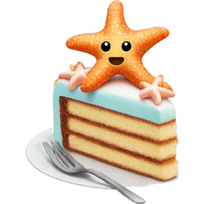 Starfish eating cake emoji