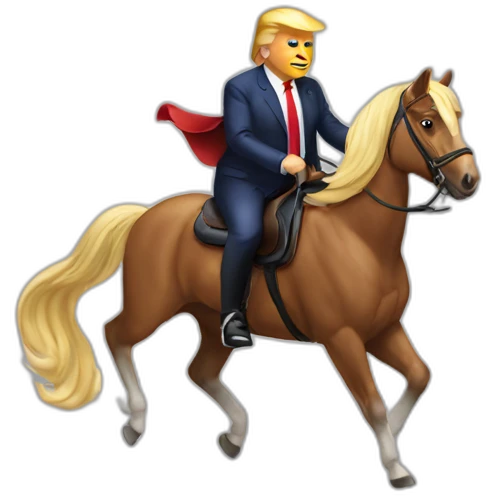 Donald trump on a horse emoji