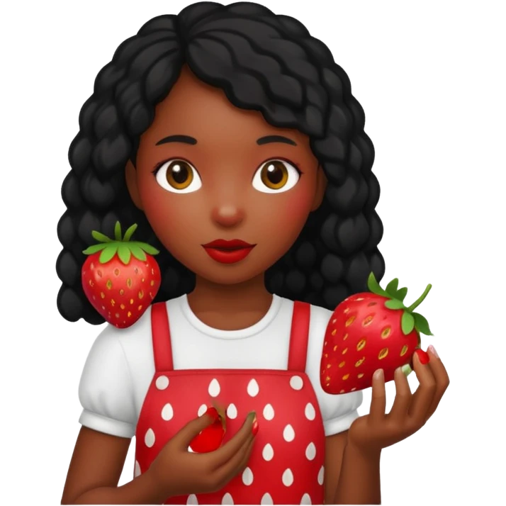 Strawberry & Black girl emoji