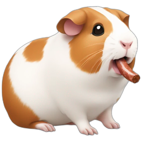 guinea pig eating sausages emoji