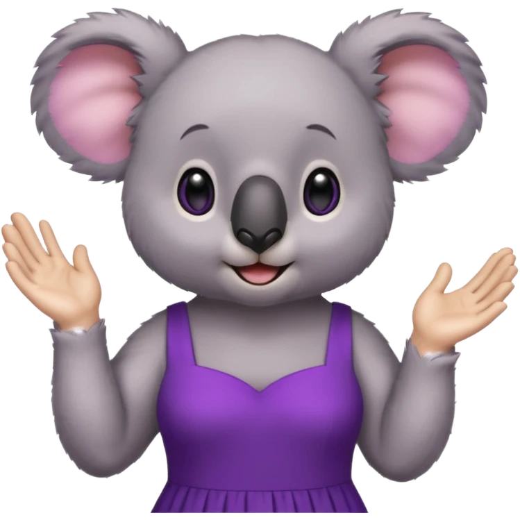 Koala purple drees eyelashe clapping emoji