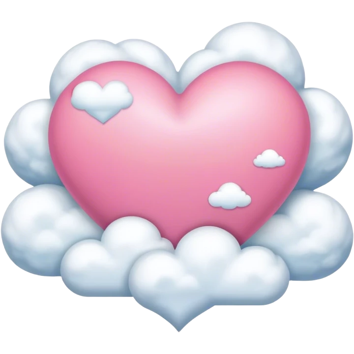 Pink Heart with clouds emoji