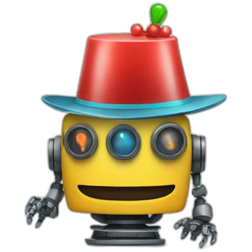 robot with partyhat emoji