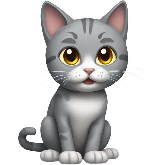 Grey cat with broken leg  emoji