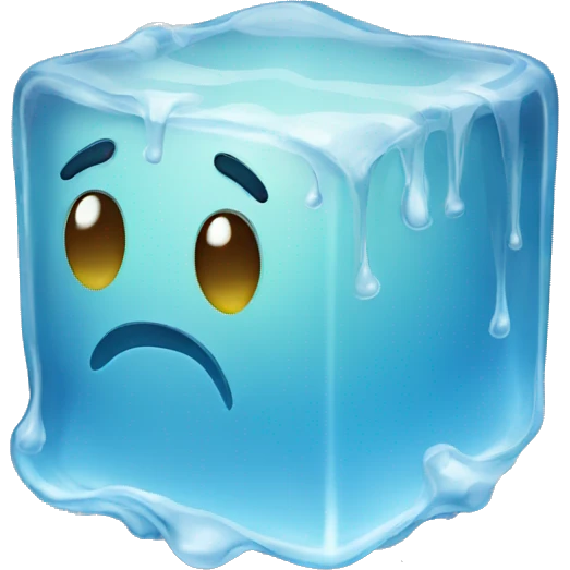 Melting ice cube emoji