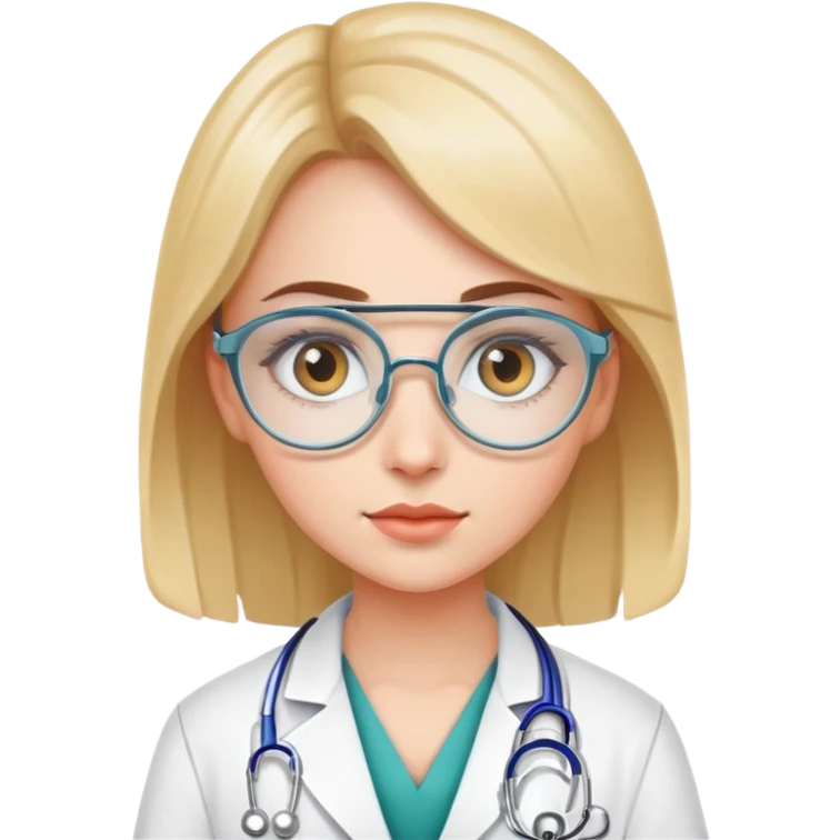 Girl doctor wearing eyes lenses emoji