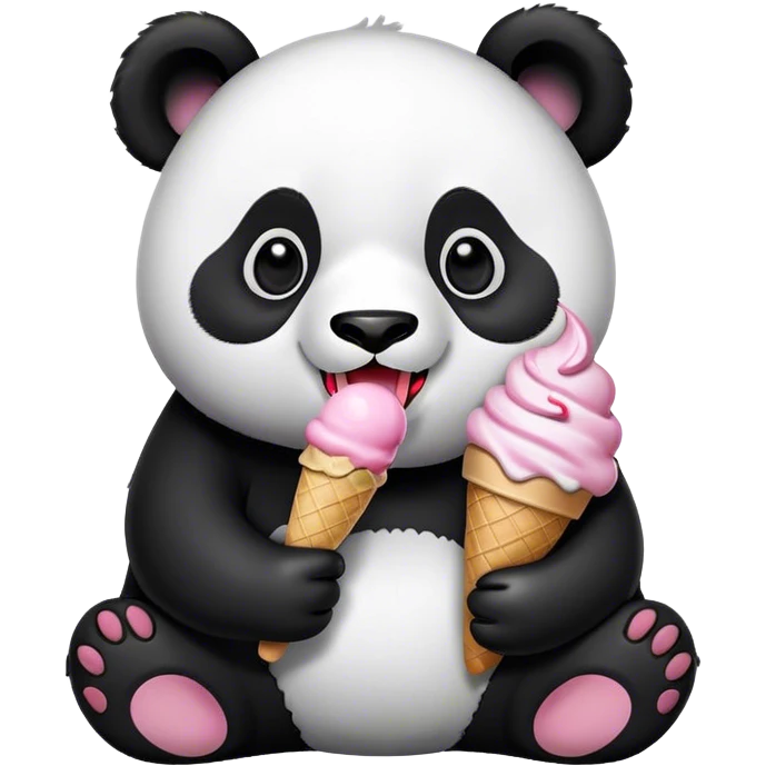 Panda eating ice cream emoji
