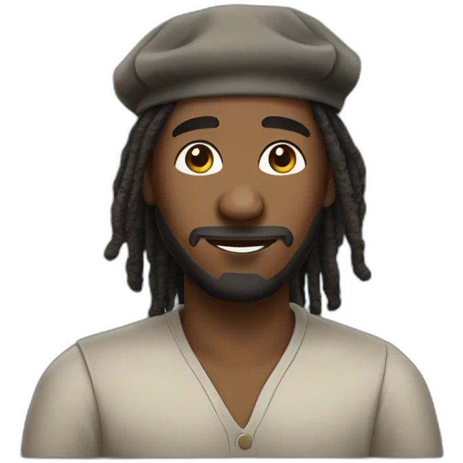 A black man with dread locks wearing a kippa emoji